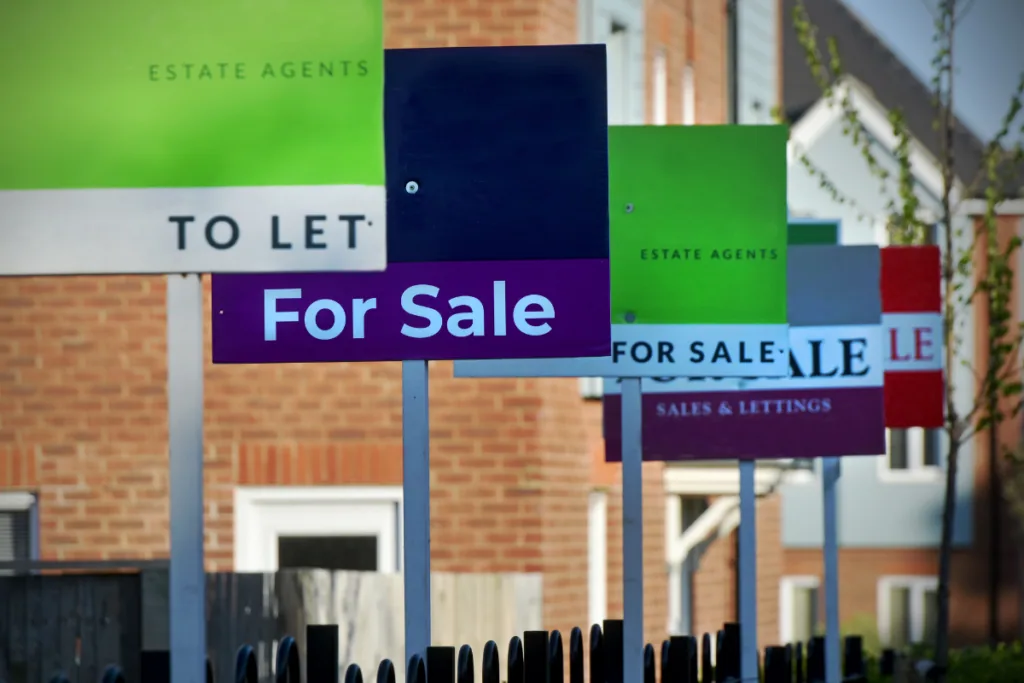 Selection of printed estate agent boards