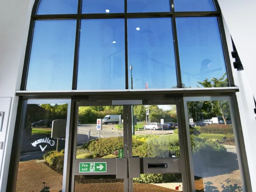View from inside Windows fitted with contra vision